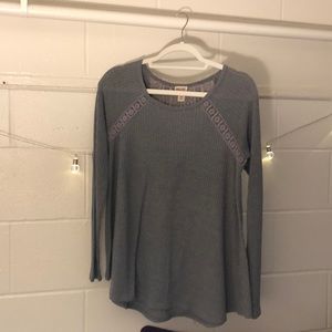 Flowy waffle knit shirt